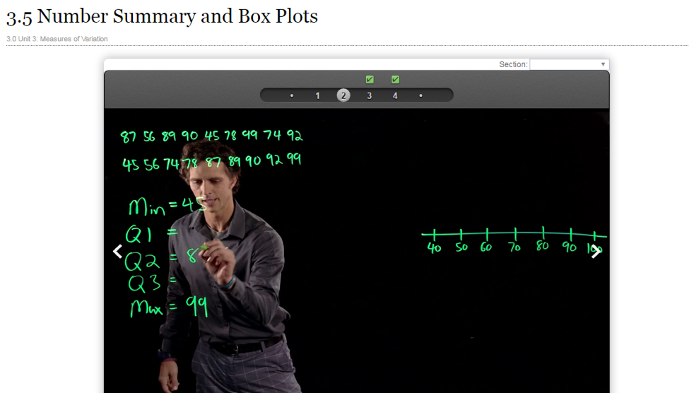 number summary and box plots